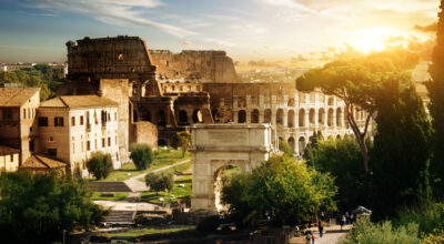 Rome Colosseum at sunset